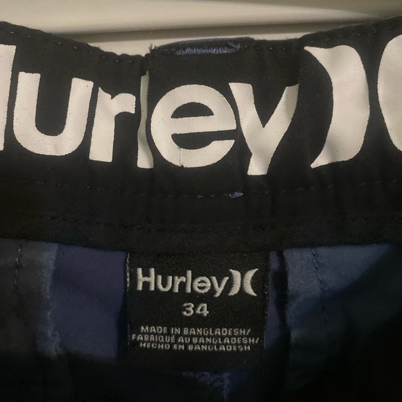 Hurley Blue Flat Front Shorts Casual Style sz 34 - Picture 2 of 3